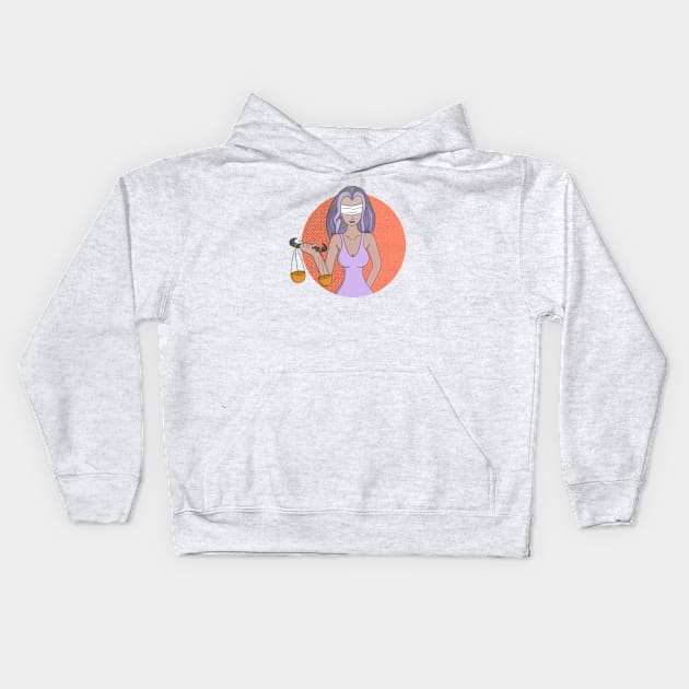 Libra and the Lady of Justice Kids Hoodie by DiegoCarvalho